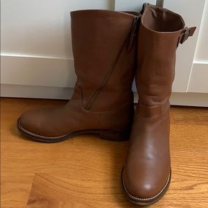 Massimo Dutti Brown Leather Boots